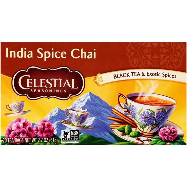 slide 1 of 1, Celestial Seasonings India Spice Black Chai Tea with Exotic Spices, 20 ct