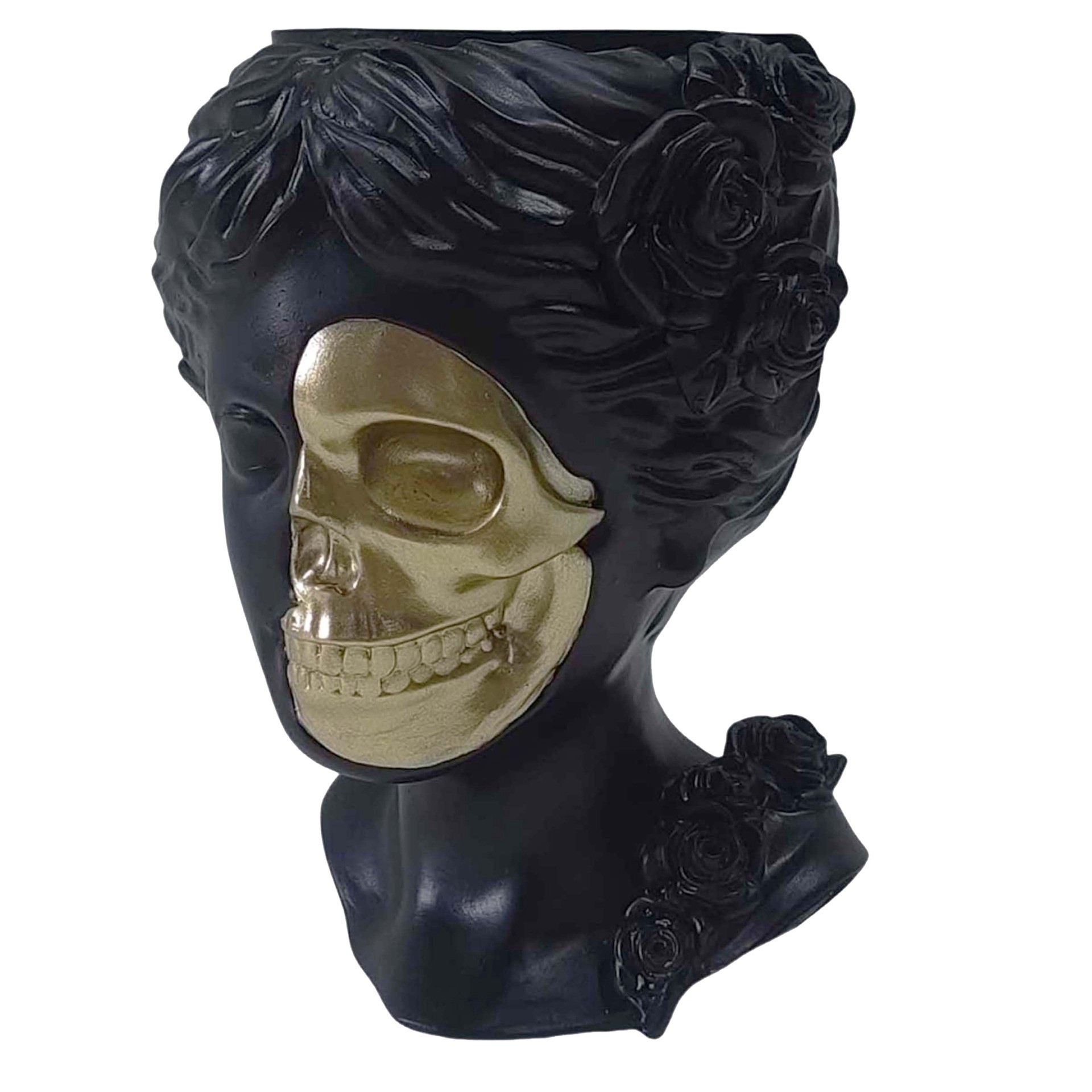 slide 2 of 3, 7.5" Golden Skull Mask Candle Holder By Ashland, 7.5 in