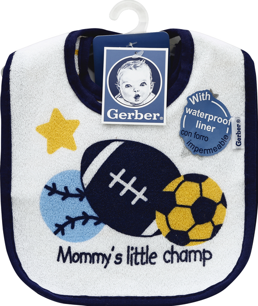 slide 1 of 1, Gerber Gerber Bibs Boys 3 Ct, 3 ct