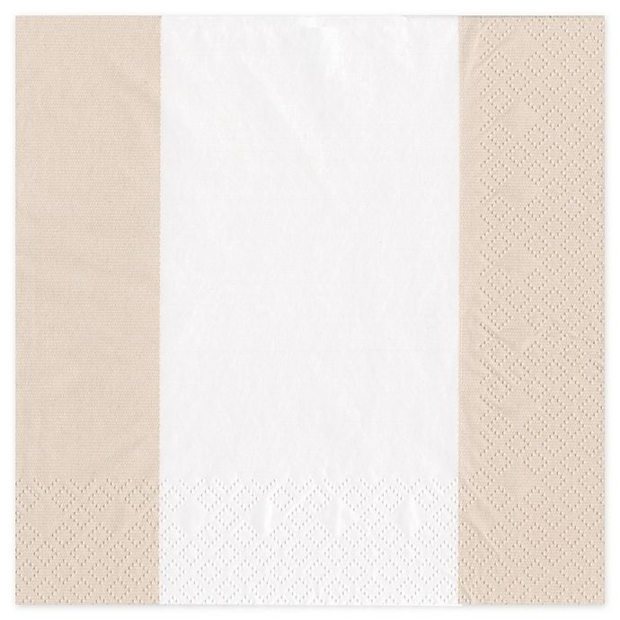 slide 1 of 1, Caspari Bandol Stripe Cocktail Napkins - Natural, 20 ct