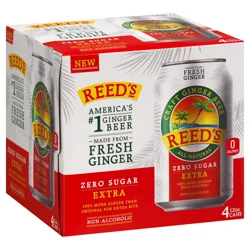 Reed's Zero Sugar Extra Non-Alcoholic America's Original Ginger Beer 4 - 12 fl oz Cans