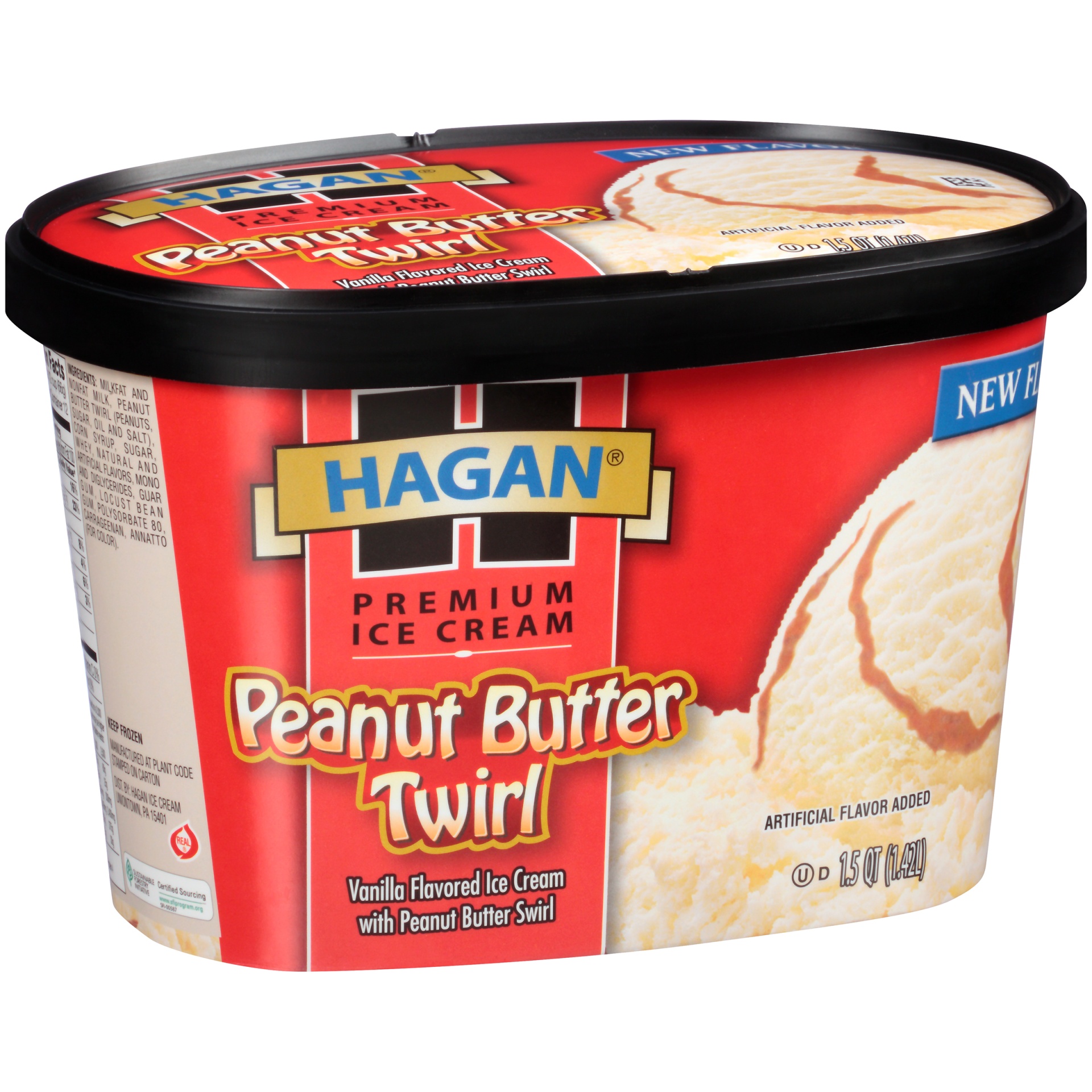 slide 2 of 7, Hagan Peanut Butter Twirl Premium Ice Cream, 1.5 qt