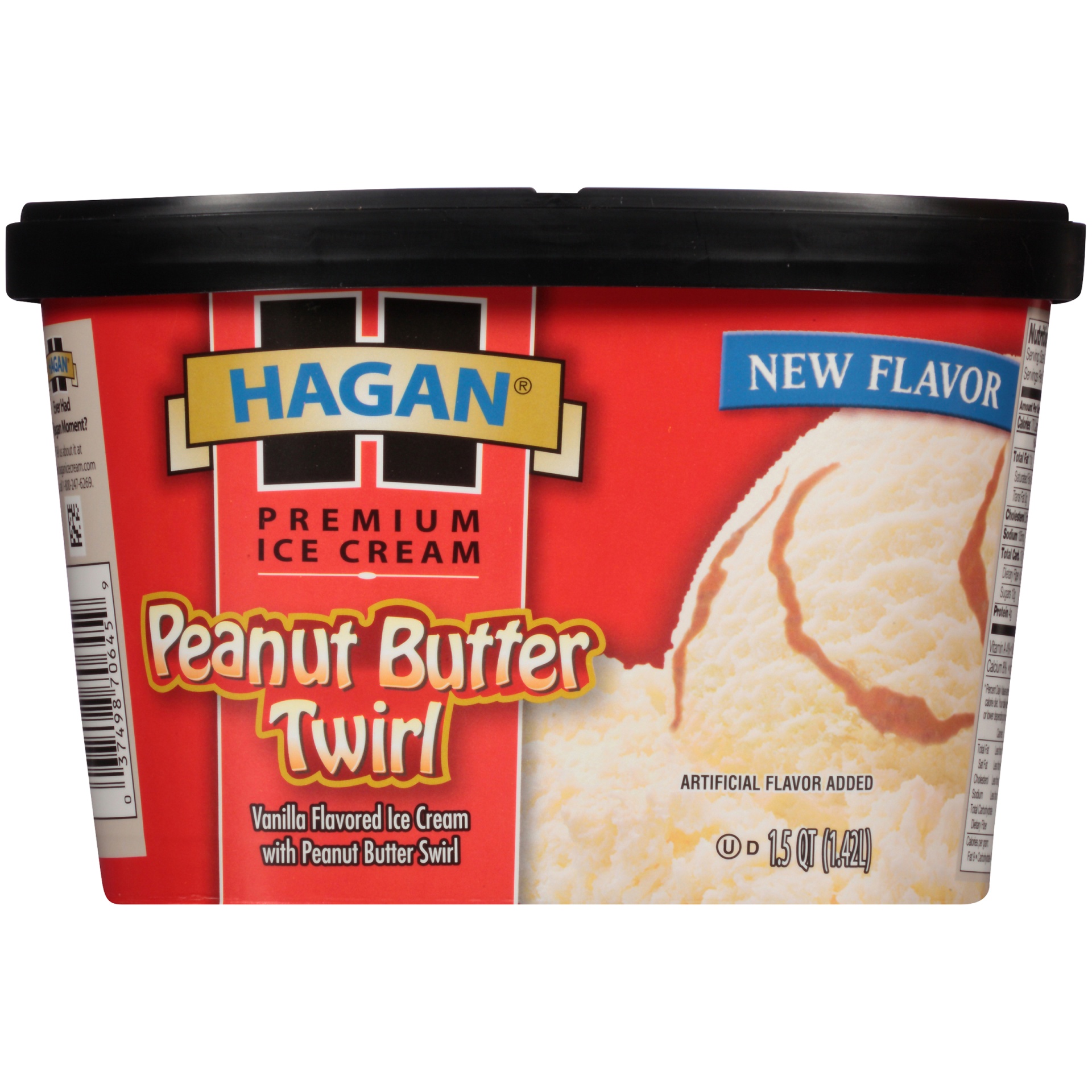 slide 4 of 7, Hagan Peanut Butter Twirl Premium Ice Cream, 1.5 qt