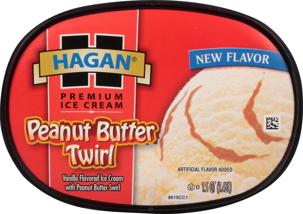 slide 6 of 10, Hagan Premium Ice Cream Peanut Butter Twirl 1.5 qt. Tub, 1.42 liter