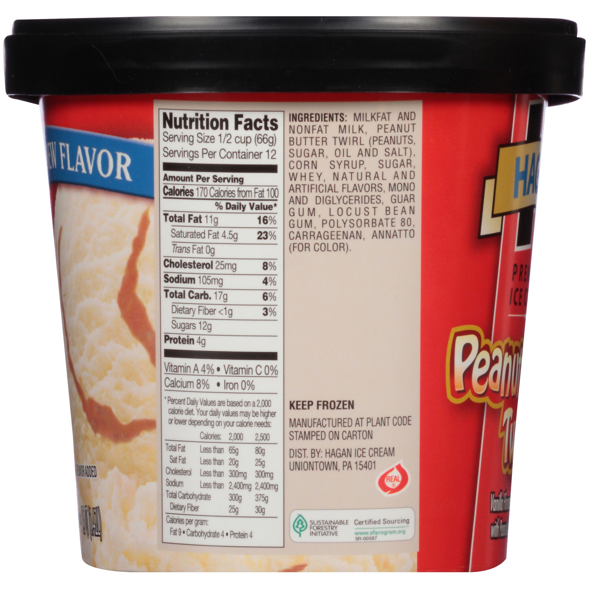 slide 6 of 7, Hagan Peanut Butter Twirl Premium Ice Cream, 1.5 qt