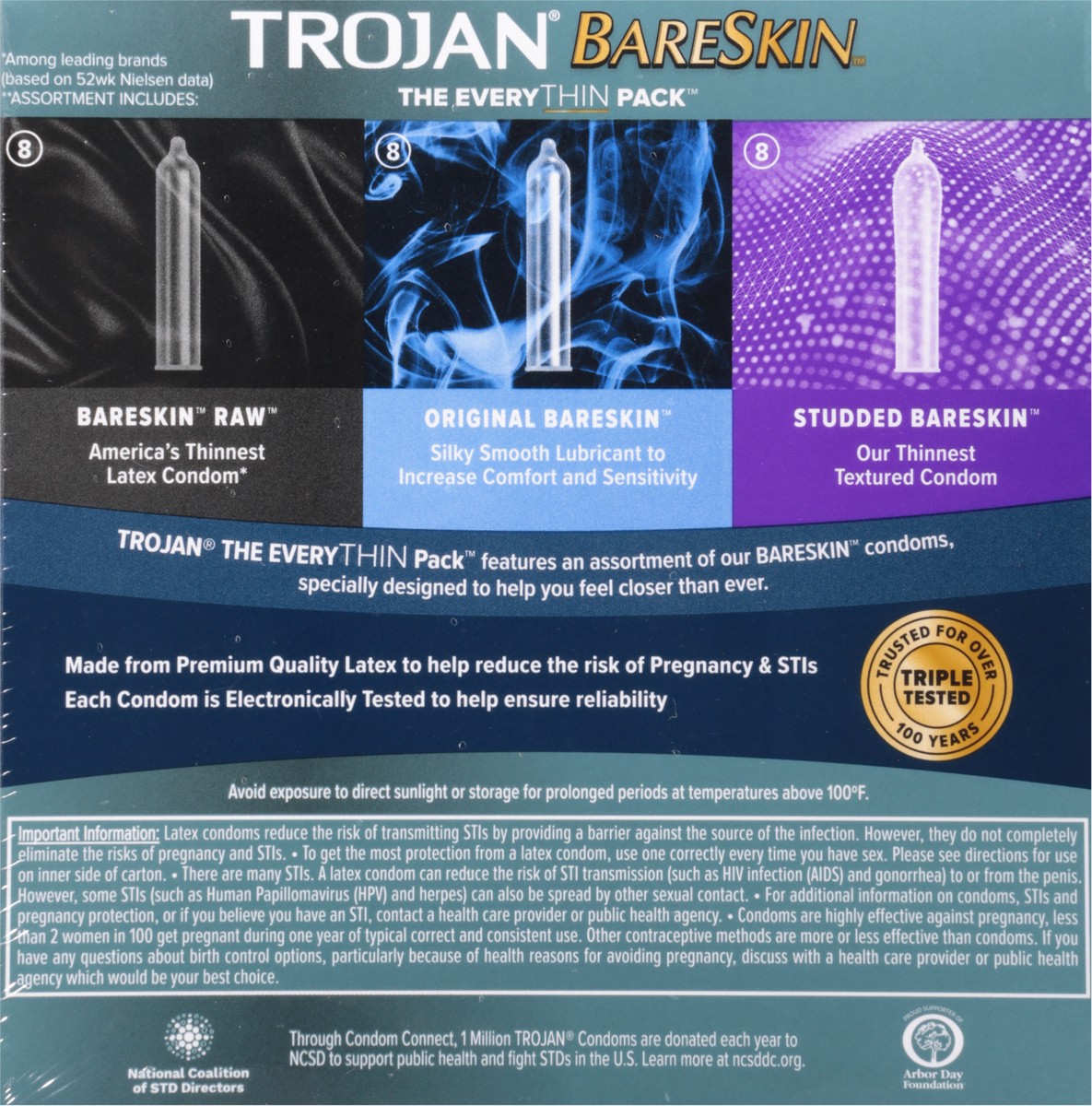 slide 9 of 9, Trojan Bareskin The EveryTHIN Pack Lubricated Condoms, 24 Count, 24 ct