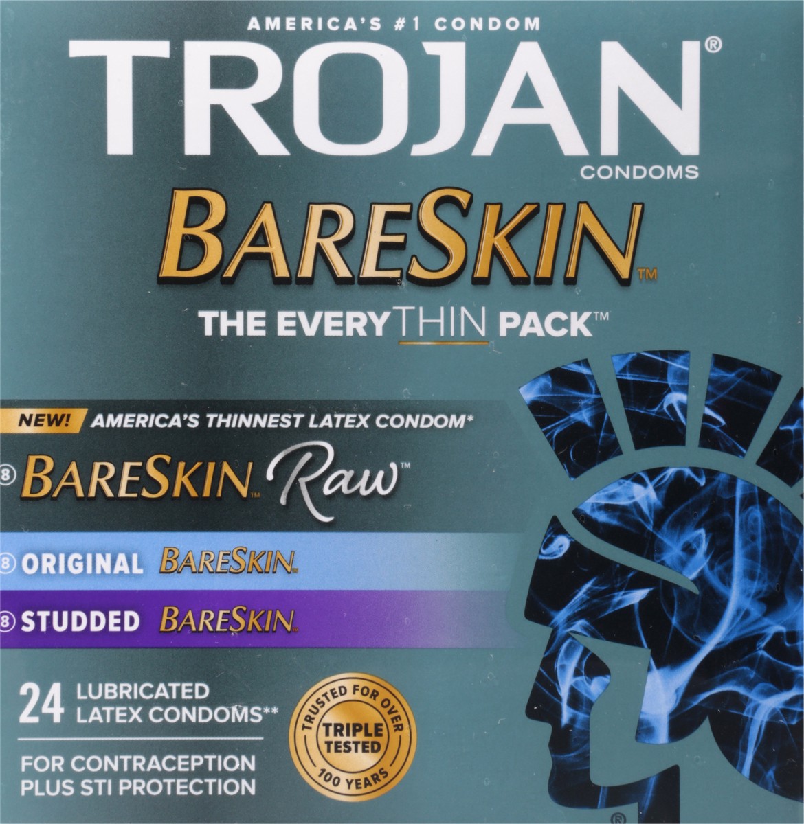 slide 3 of 9, Trojan Bareskin The EveryTHIN Pack Lubricated Condoms, 24 Count, 24 ct