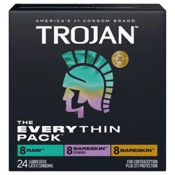 Trojan Bareskin The EveryTHIN Pack Lubricated Condoms, 24 Count