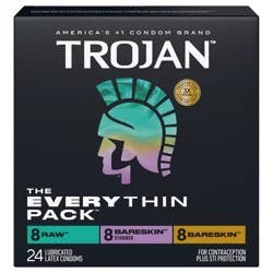 Trojan Bareskin The EveryTHIN Pack Lubricated Condoms, 24 Count