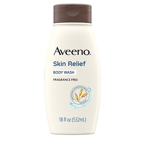 slide 1 of 1, Aveeno Active Naturals Body Wash Skin Relief Fragrance Free - 18 Fl. Oz., 18 fl oz