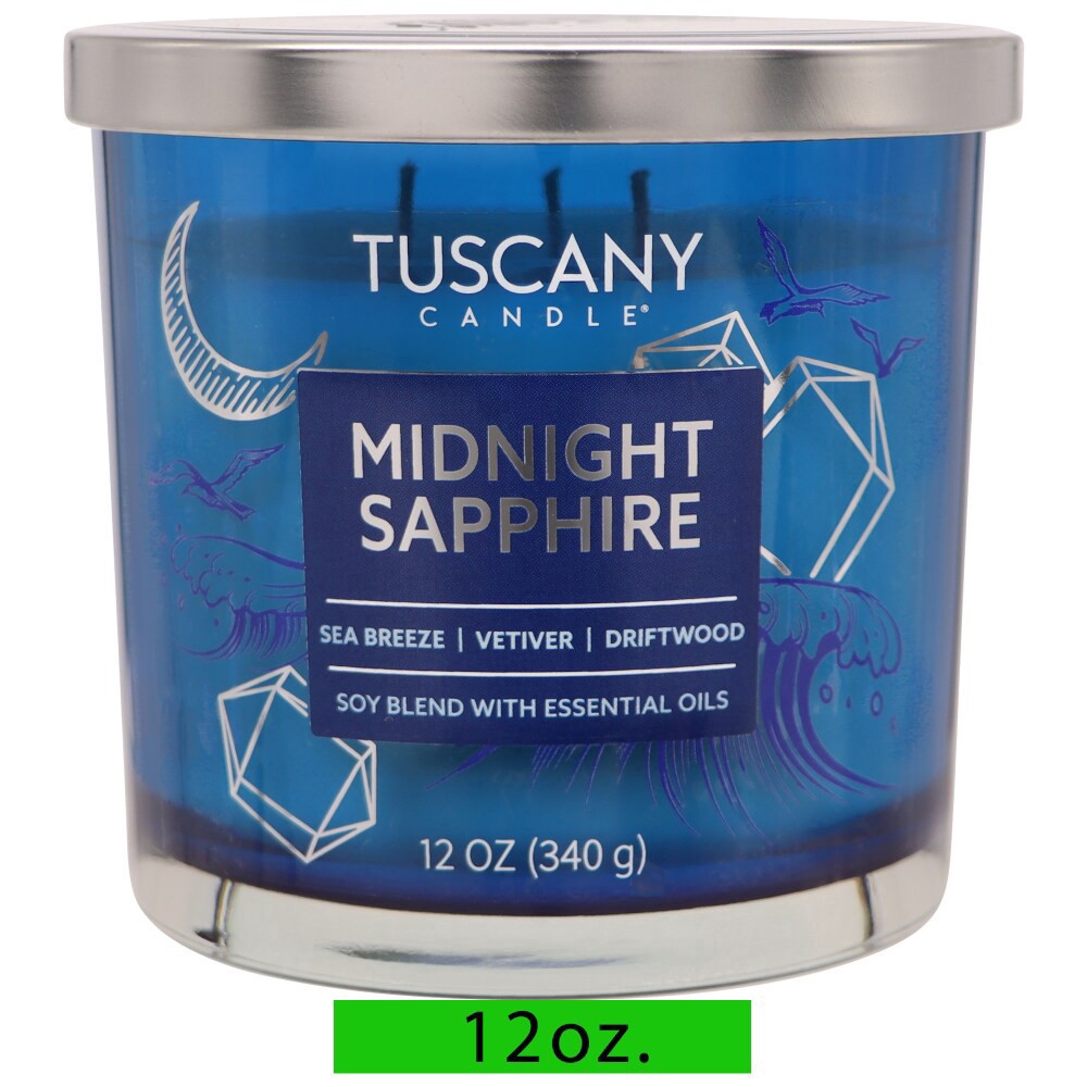 slide 2 of 4, Tuscany Scented Jar Candle Midnight Sapphire, 12 oz