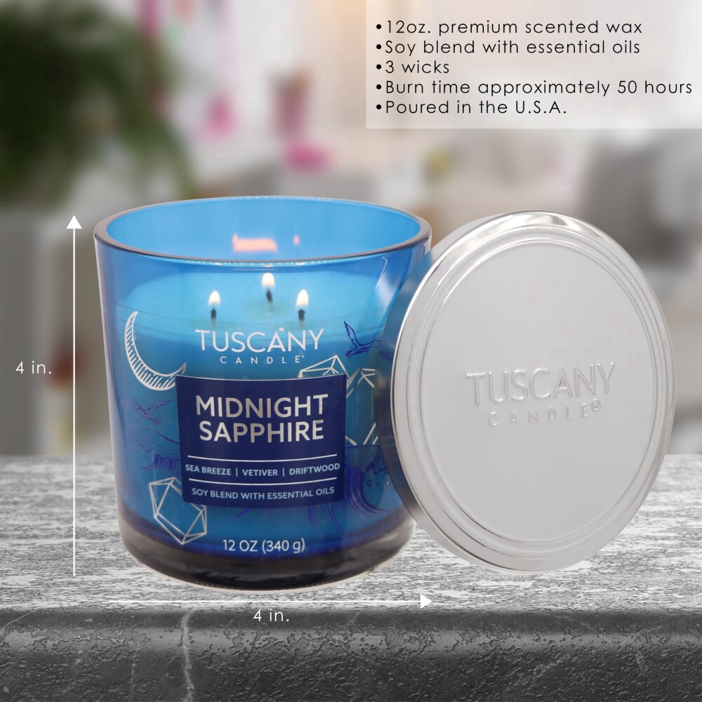 slide 4 of 4, Tuscany Scented Jar Candle Midnight Sapphire, 12 oz