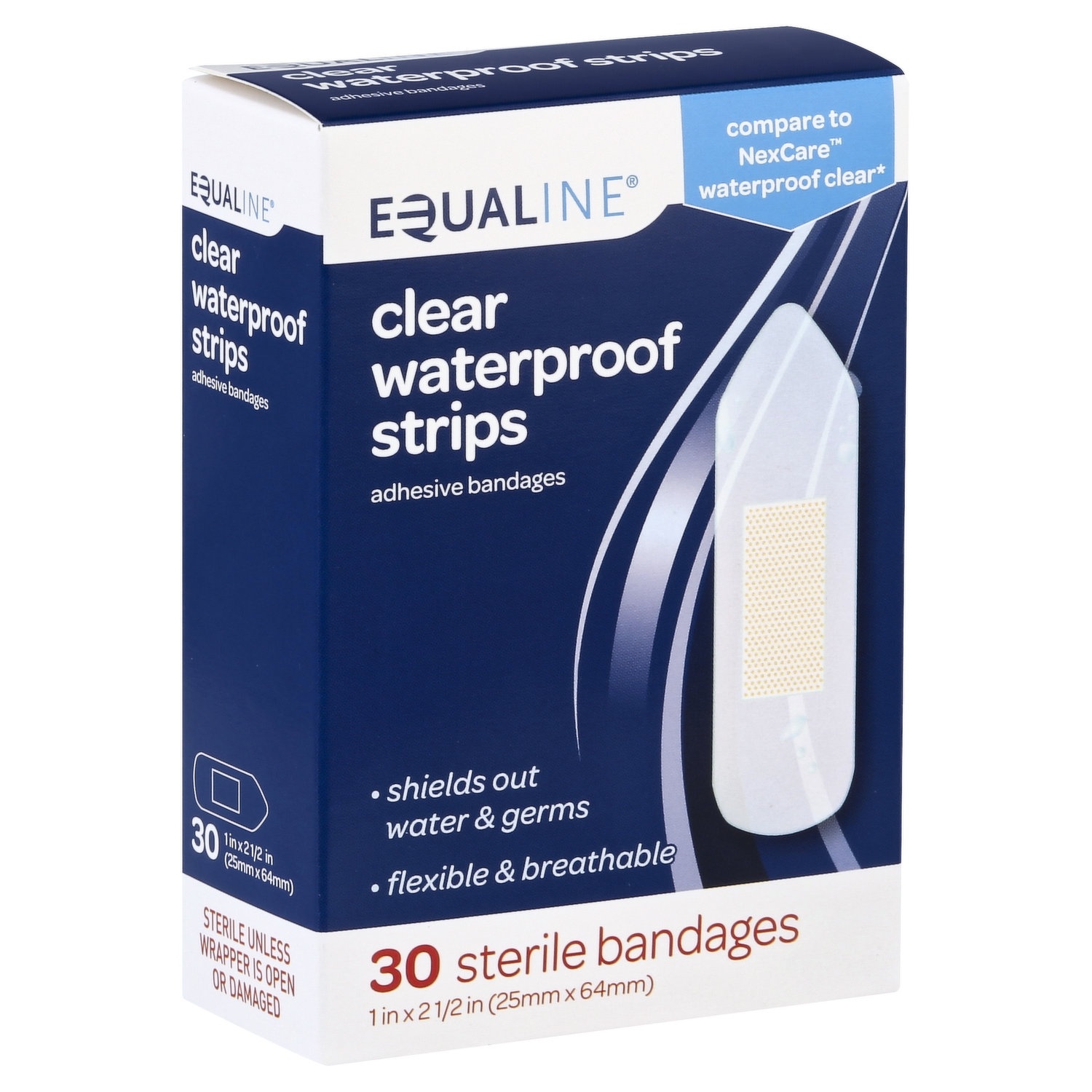 slide 1 of 1, Equal Clear Waterproof Strips, 30 ct