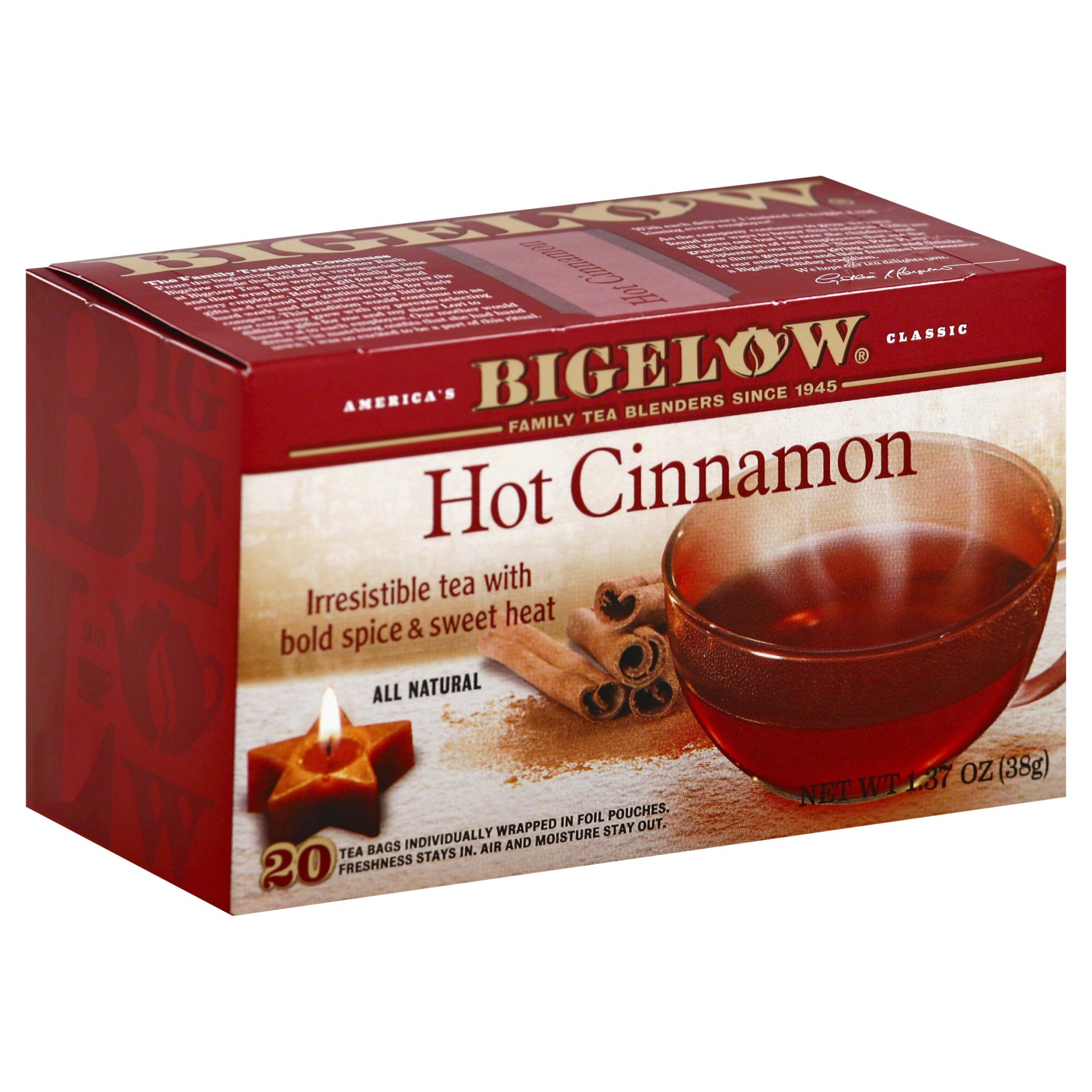 slide 1 of 7, Bigelow Tea Black Tea Hot Cinnamon 20Ct Bags, 1.37 oz