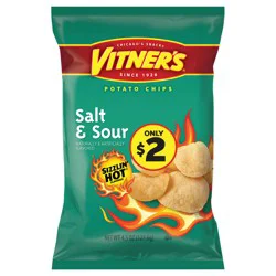 Vitner's Potato Chips, Salt & Sour, Sizzlin' Hot, Pre-Priced