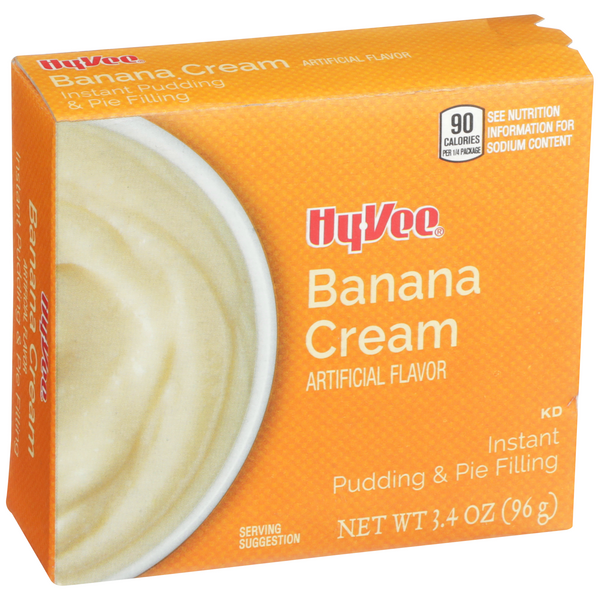 slide 1 of 1, Hy-vee Banana Cream Instant Pudding & Pie Filling - 3.4 oz, 3.4 oz