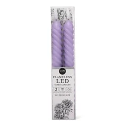 Core Home Flameless LED Twisted Taper Candles - Purple