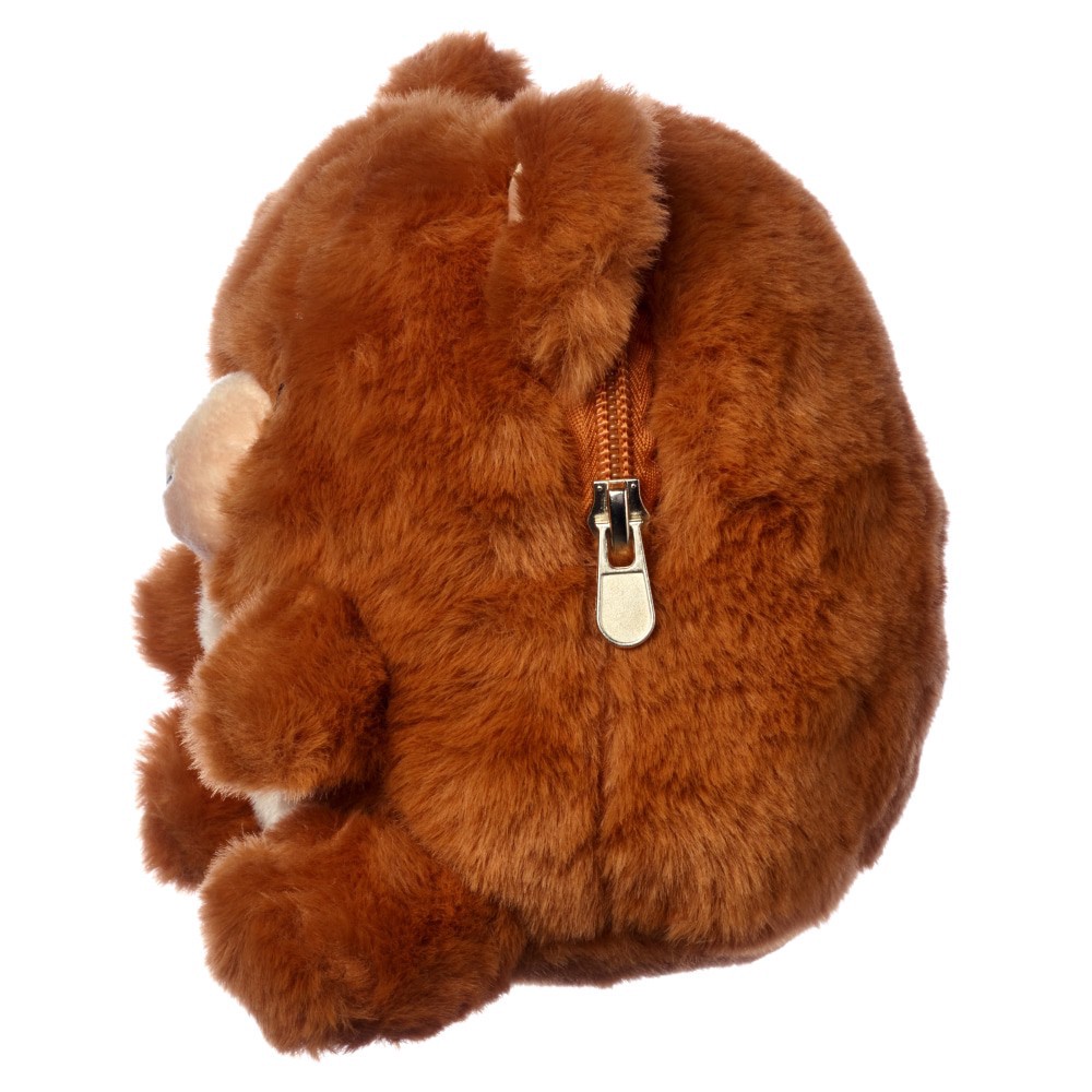 slide 5 of 5, American Greetings Brown and Tan Bear 6" Plush Toy with Zipper for Kids, 4 in x 6 in