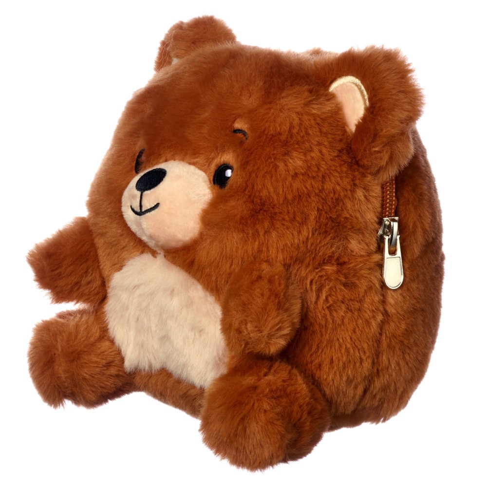 slide 4 of 5, American Greetings Brown and Tan Bear 6" Plush Toy with Zipper for Kids, 4 in x 6 in