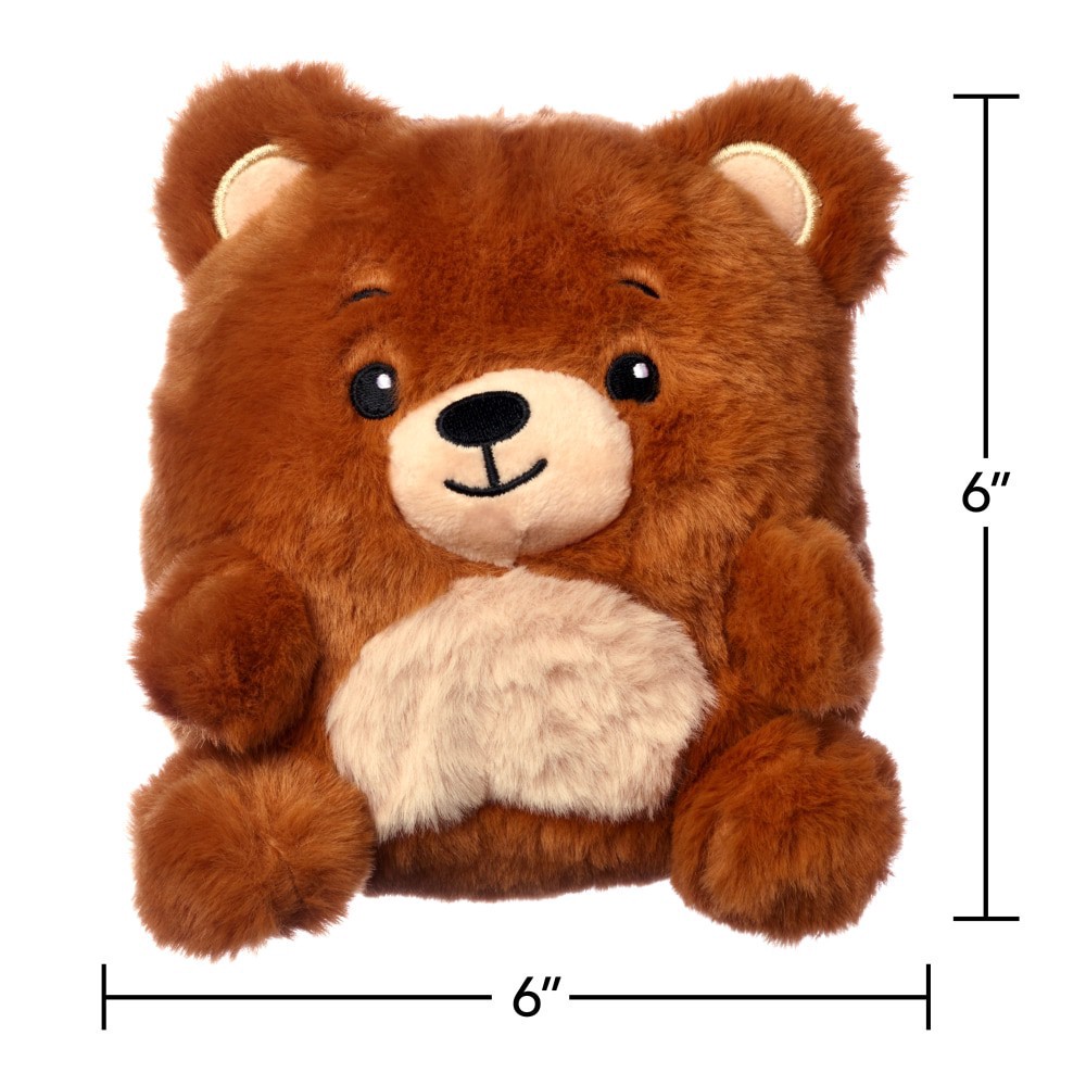 slide 3 of 5, American Greetings Brown and Tan Bear 6" Plush Toy with Zipper for Kids, 4 in x 6 in