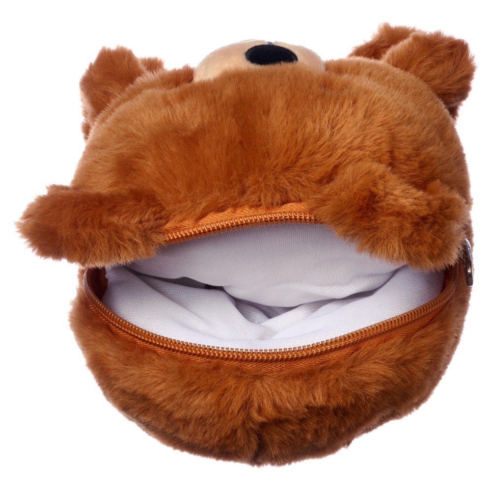 slide 2 of 5, American Greetings Brown and Tan Bear 6" Plush Toy with Zipper for Kids, 4 in x 6 in