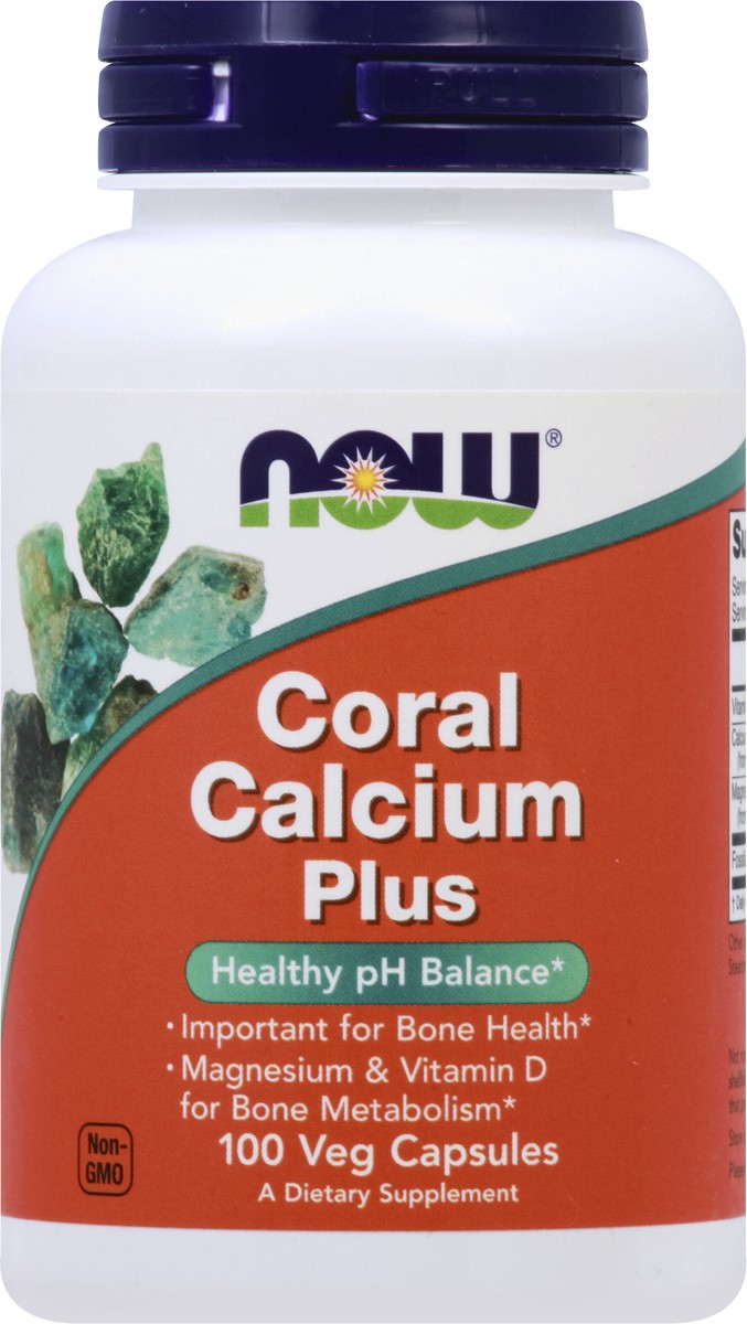 slide 4 of 7, Now Naturals NOW Coral Calcium Plus Vegicaps, 100 ct