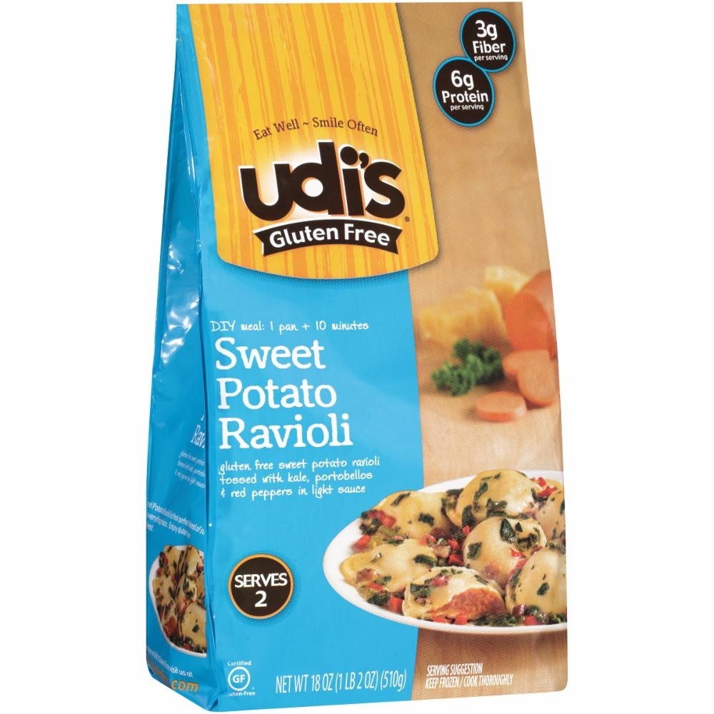 slide 1 of 1, Udi's Udis Gluten Free Sweet Potato Ravioli, 18 oz