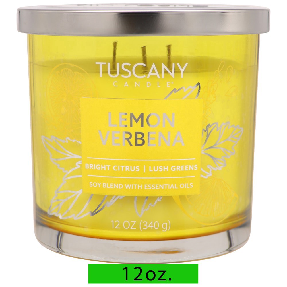 slide 2 of 4, Tuscany Scented Jar Candle Lemon Verbena, 12 oz