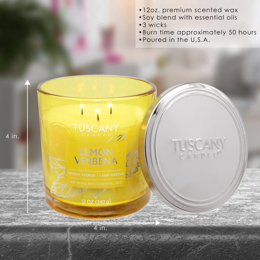 slide 4 of 4, Tuscany Scented Jar Candle Lemon Verbena, 12 oz