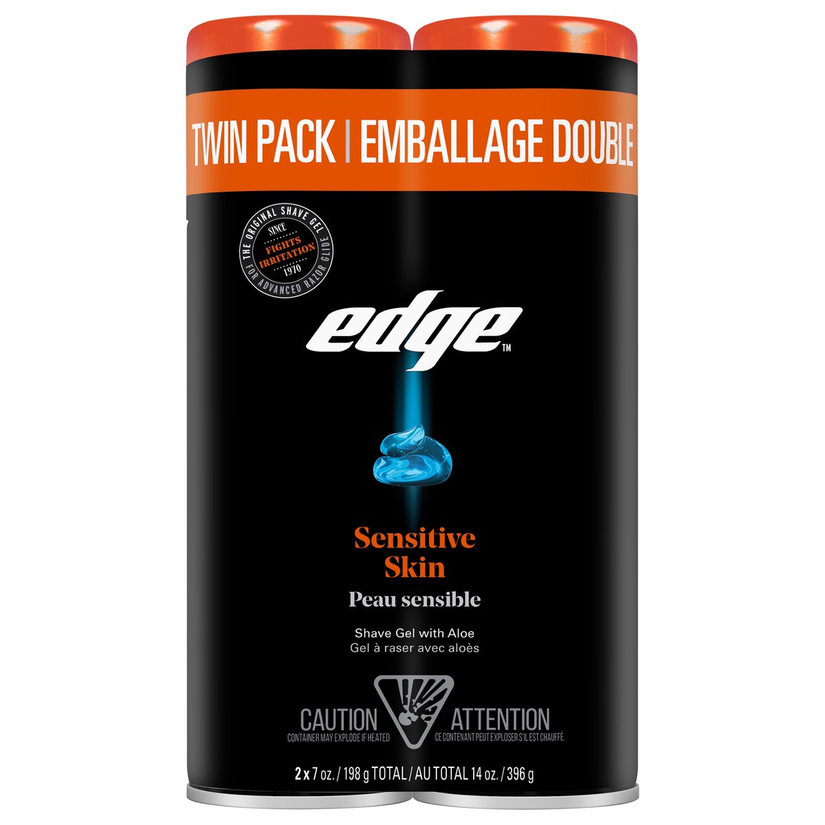 slide 1 of 3, Edge Shave Gel For Men Sensitive Skin Twinpack - 14 oz, 2 ct