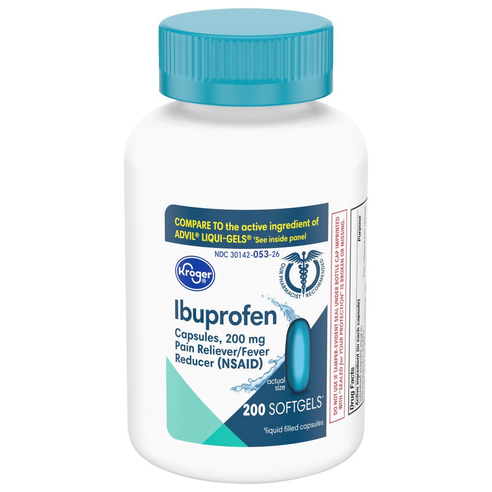 slide 1 of 4, Kroger Ibuprofen Liquid Softgels 200Mg, 200 ct