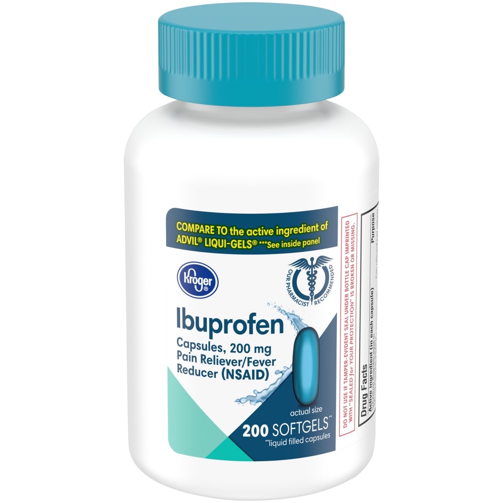 slide 1 of 1, Kroger Ibuprofen Liquid Softgels 200Mg, 200 ct