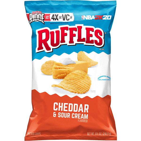 slide 1 of 1, Ruffles Chips Cheddar And Sour Cream, 9 oz