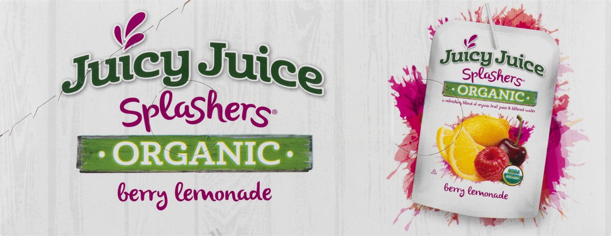 slide 4 of 9, Juicy Juice Splashers 8 Pack Organic Berry Lemonade Juice Beverage 8 ea - 8 ct, 8 ct; 6 fl oz