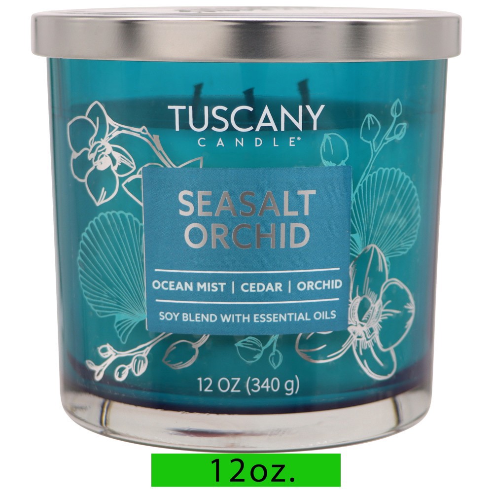 slide 3 of 4, Tuscany Scented Jar Candle Seasalt Orchid, 12 oz