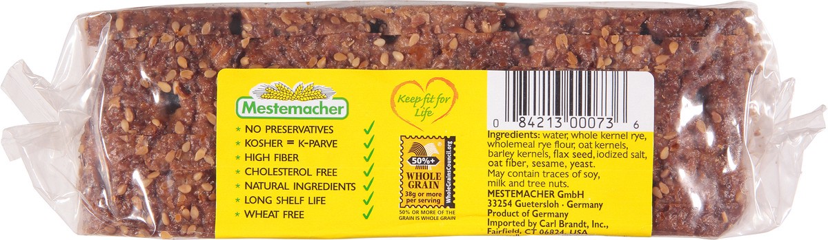 slide 5 of 9, Mestemacher Three Grain Bread with Whole Rye Kernels 17.6 oz, 17.6 oz