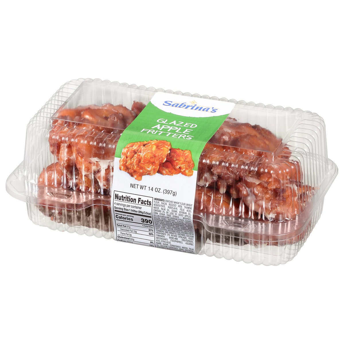slide 4 of 9, Sabrinas Donut Apple Fritter 4Ct 14Oz, 14 oz