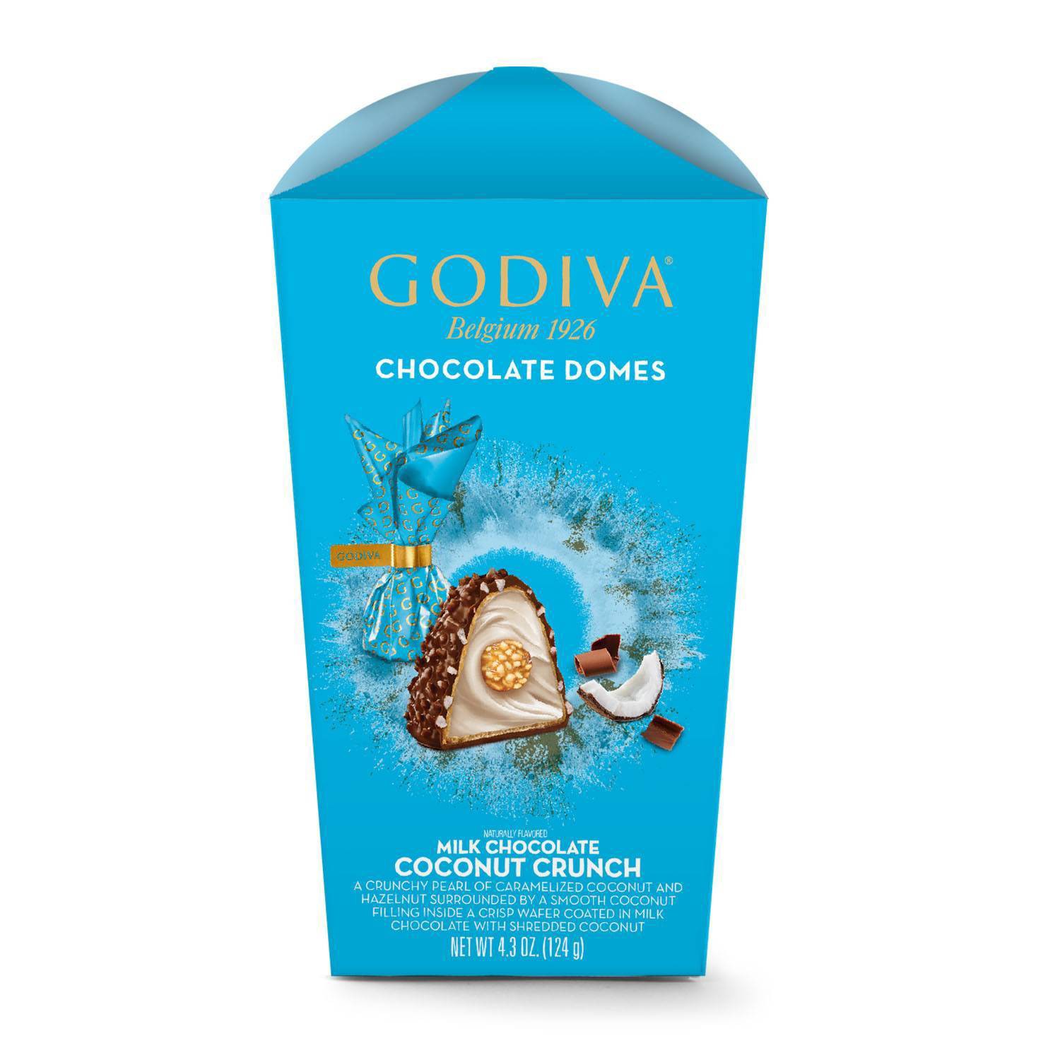 slide 1 of 6, Godiva Coconut Crunch Domes, 4.3 oz