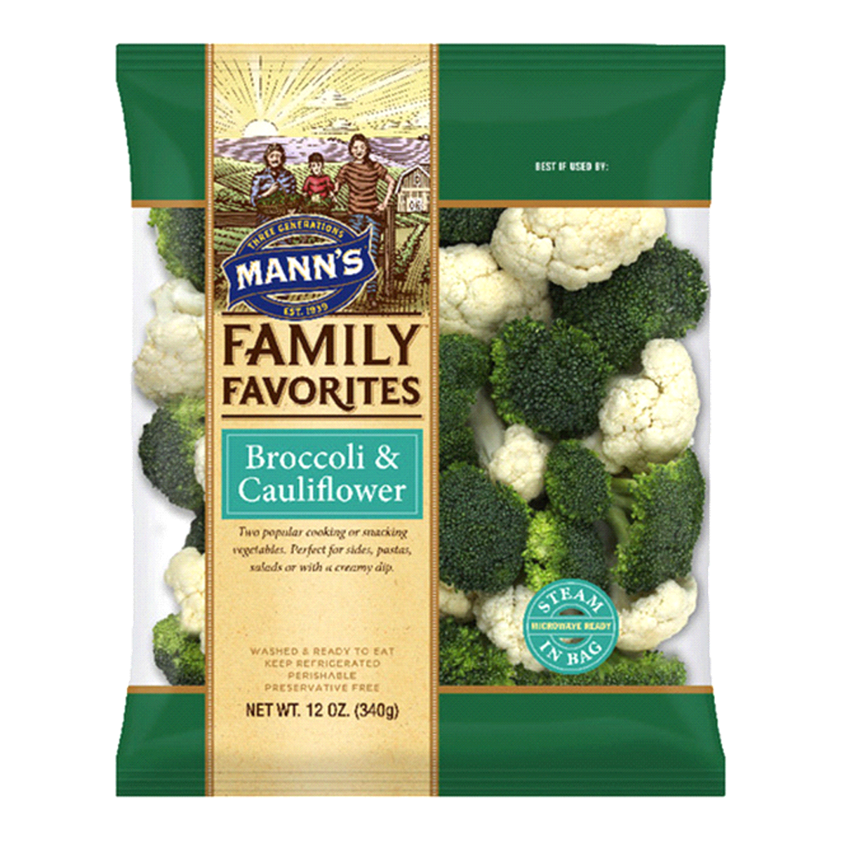 slide 1 of 1, Mann's Sunny Shores Broccoli Cauliflower, 12 oz