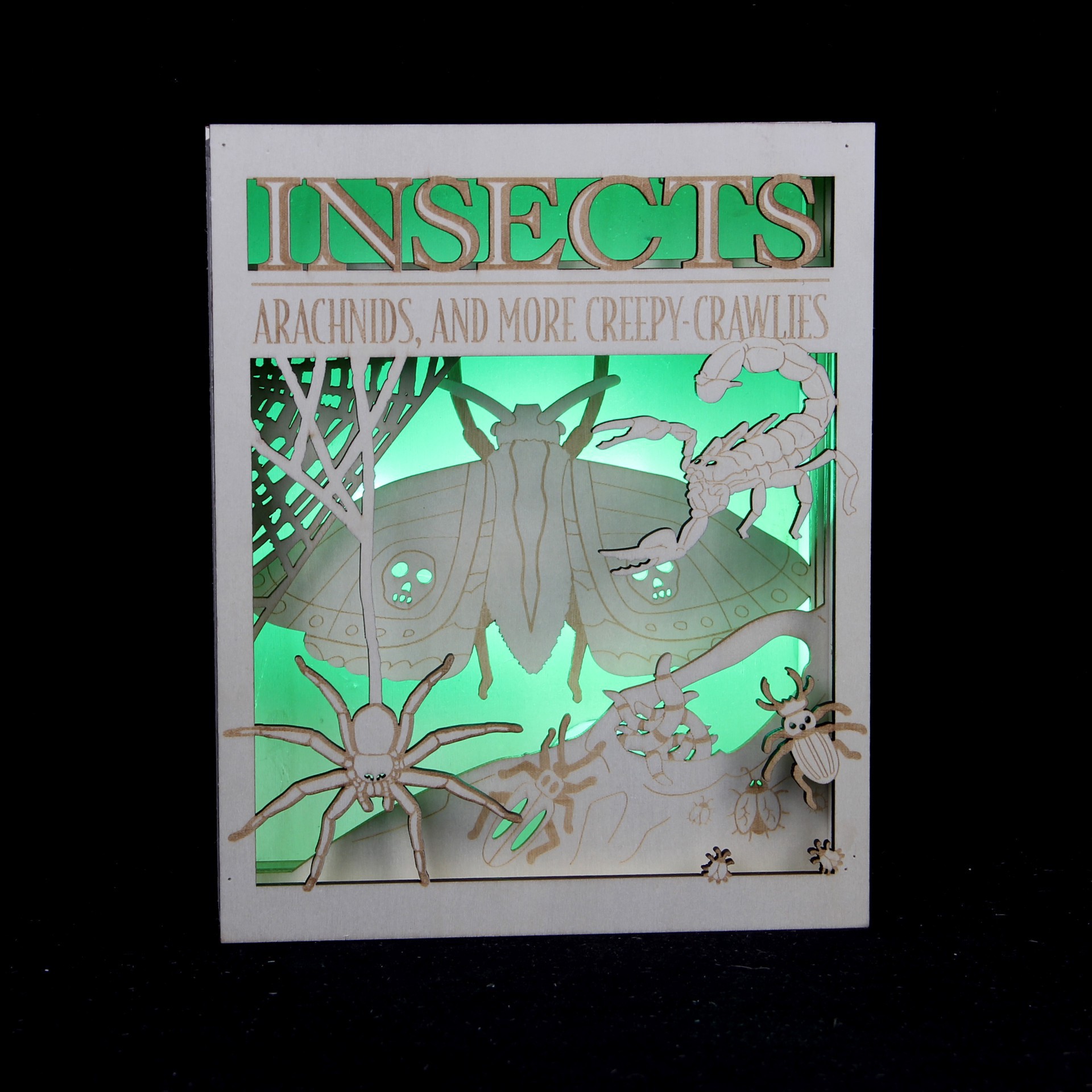 slide 3 of 4, 8.5" Insects Book Diy Led Plywood Decor By Make Market, 8.5 in