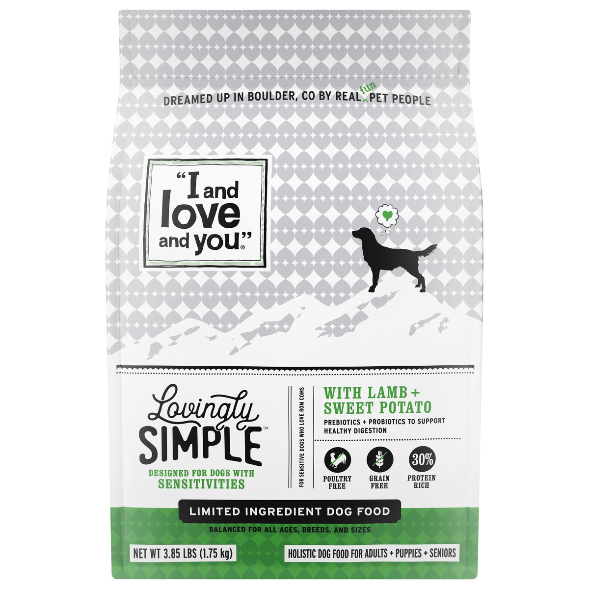 slide 1 of 1, I and Love and You Lovingly Simple Limited Ingredient Dog Food 3.85 lb, 3.85 lb