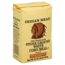 Indian Head Corn Meal, Old Fashioned Stone Ground White - 32 oz