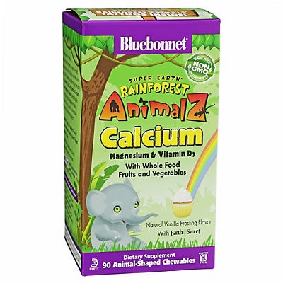 slide 1 of 1, Bluebonnet Rainforest Animalz Vanilla Frosting Flavor Calcium Chewables, 90 ct