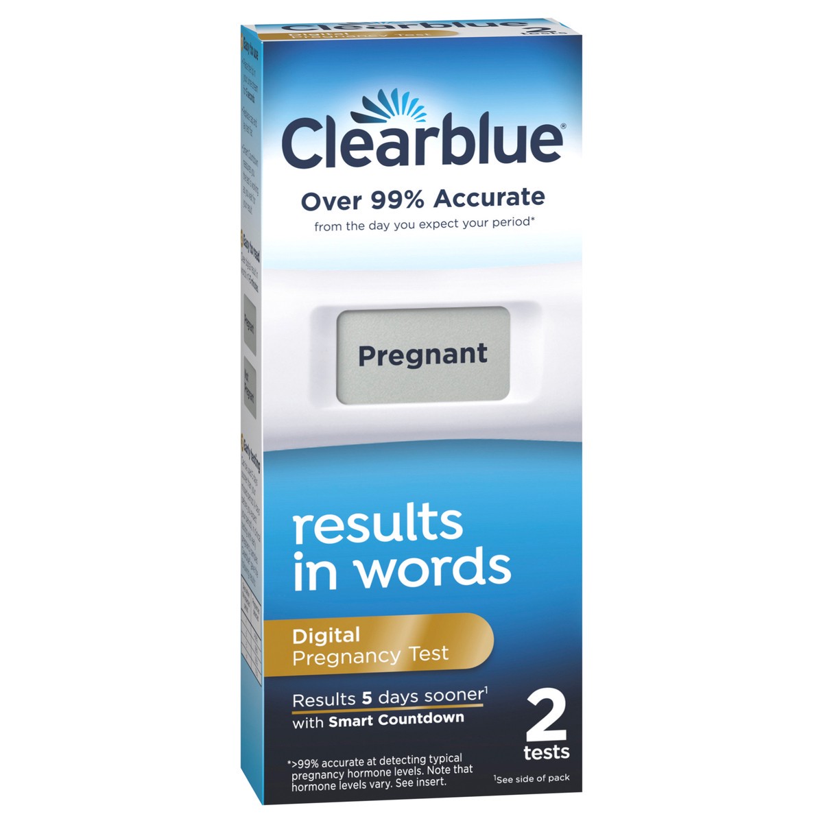 slide 6 of 7, Clearblue Digital Pregnancy Test with Smart Countdown, 2 count, 2 ct