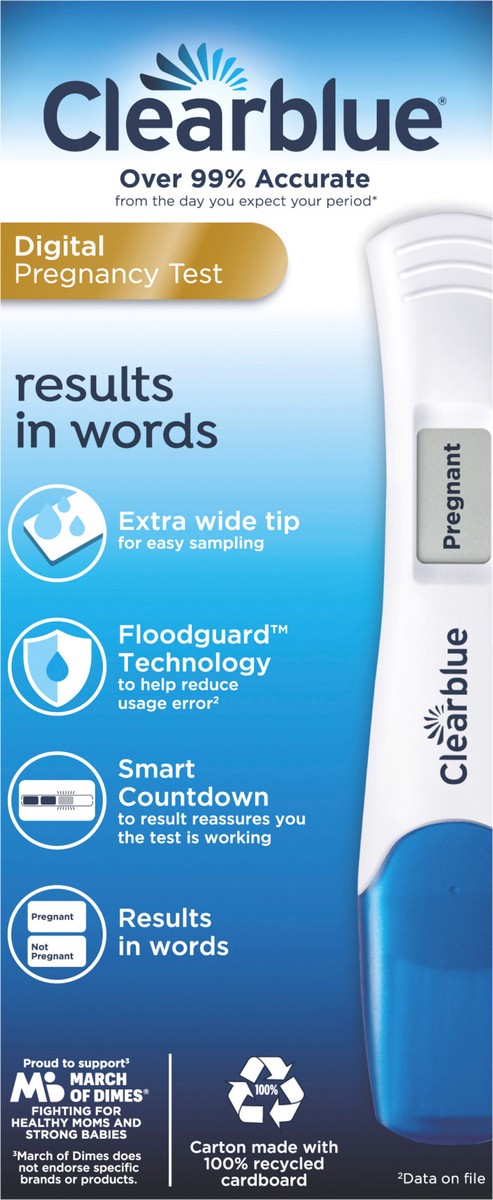 slide 4 of 7, Clearblue Digital Pregnancy Test with Smart Countdown, 2 count, 2 ct