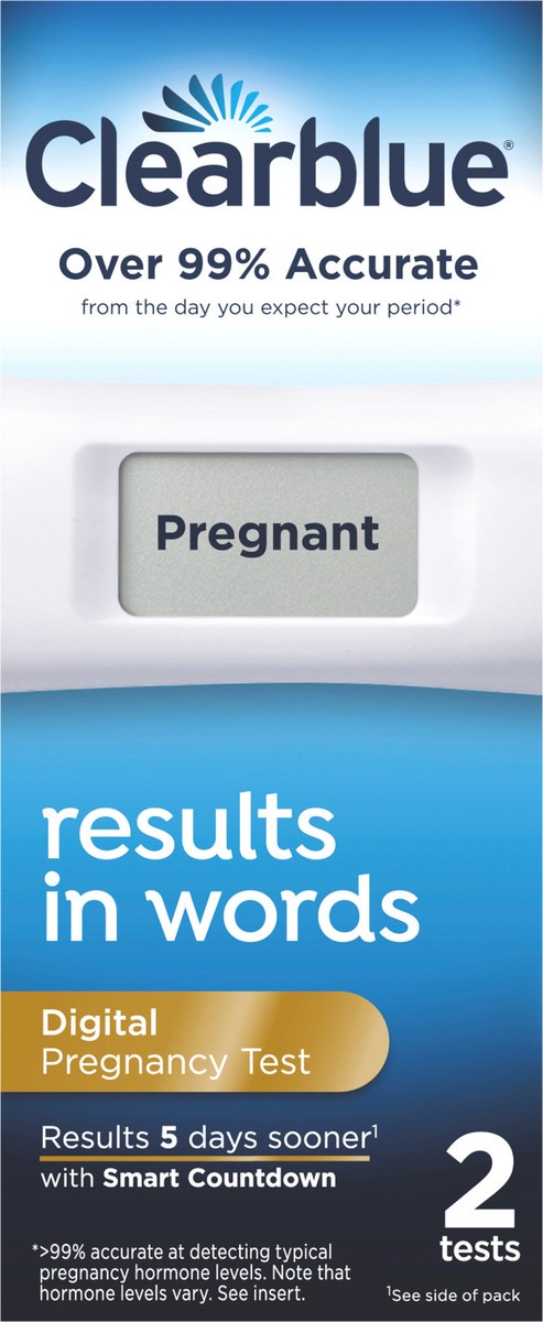 slide 2 of 7, Clearblue Digital Pregnancy Test with Smart Countdown, 2 count, 2 ct