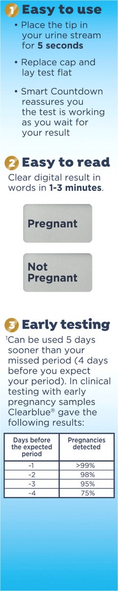 slide 3 of 7, Clearblue Digital Pregnancy Test with Smart Countdown, 2 count, 2 ct