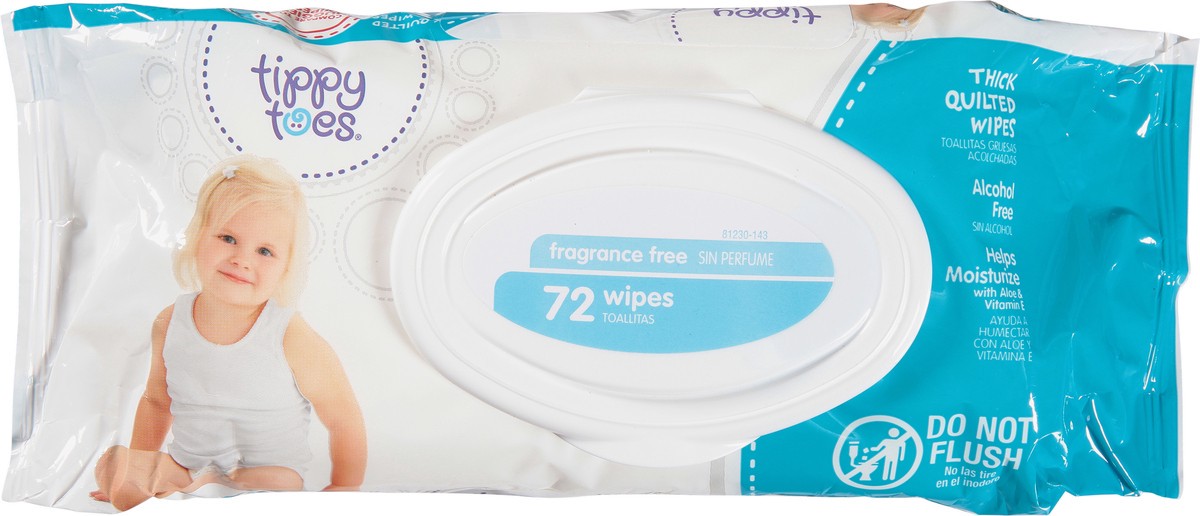 slide 10 of 10, Tippy Toes Thick Quilted Fragrance Free Wipes 216 ea, 216 ct