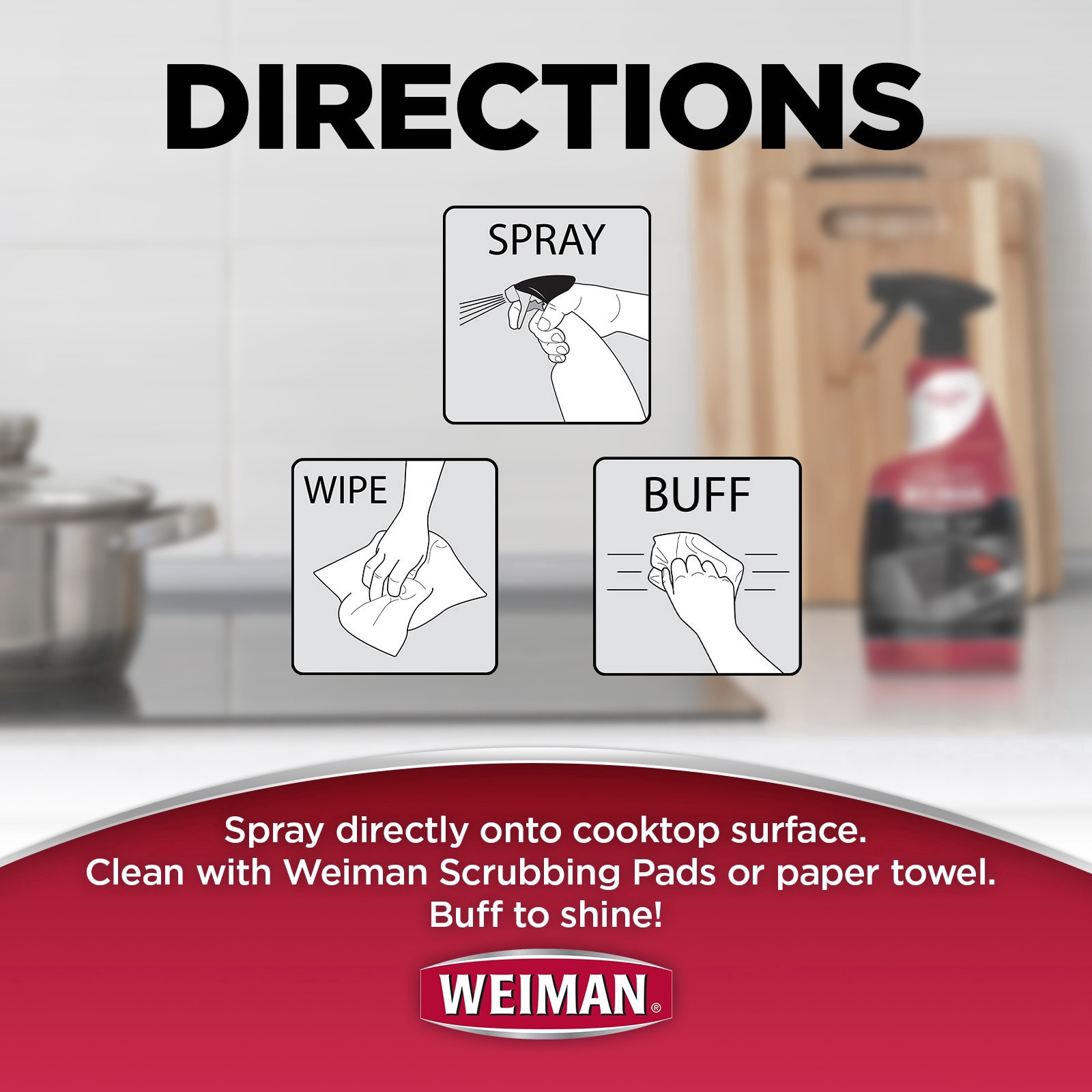 slide 4 of 6, Weiman Cook Top Cleaner Spray, 22 fl oz