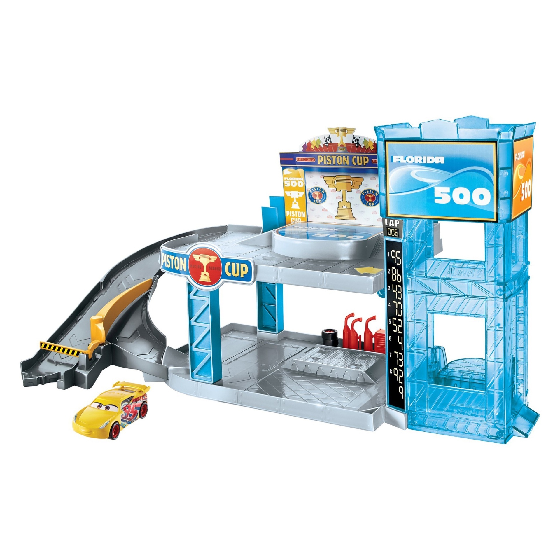 slide 1 of 1, Disney Pixar Cars Florida 500 Racing Garage Playset, 1 ct